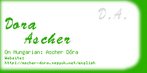 dora ascher business card