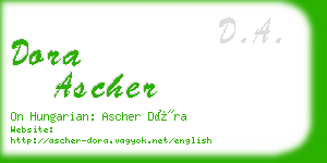 dora ascher business card